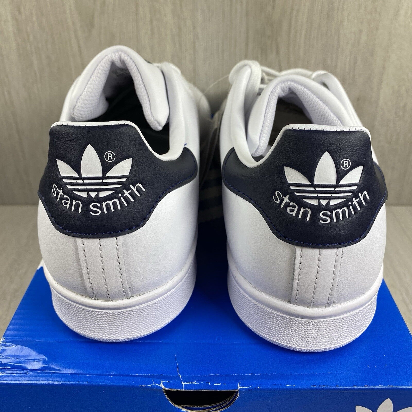 Adidas Stan Smith Trainers Core White New Navy Size UK8.5 M203253