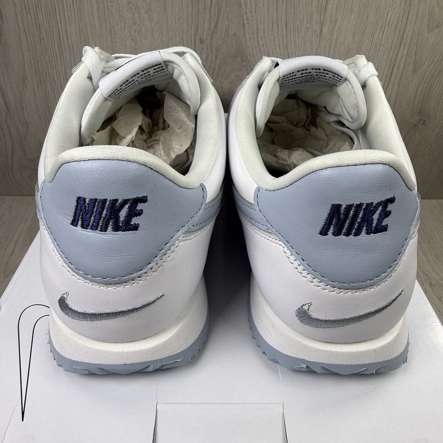 Nike Cortez Trainers White Light Blue Size UK6.5 FV9523-9002
