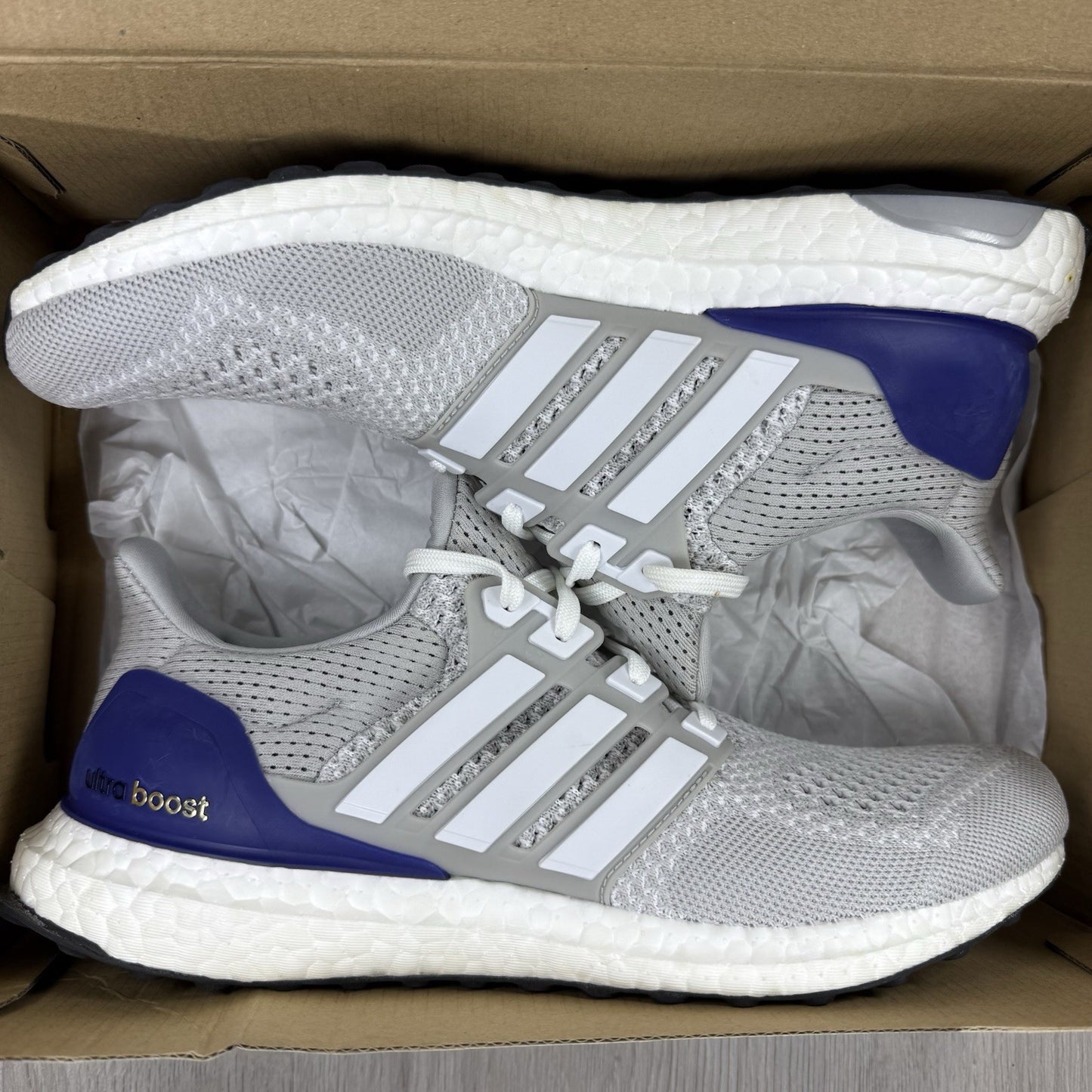 Adidas Ultra Boost 1.0 Trainers White Legacy Indigo Size UK7.5 GZ04480