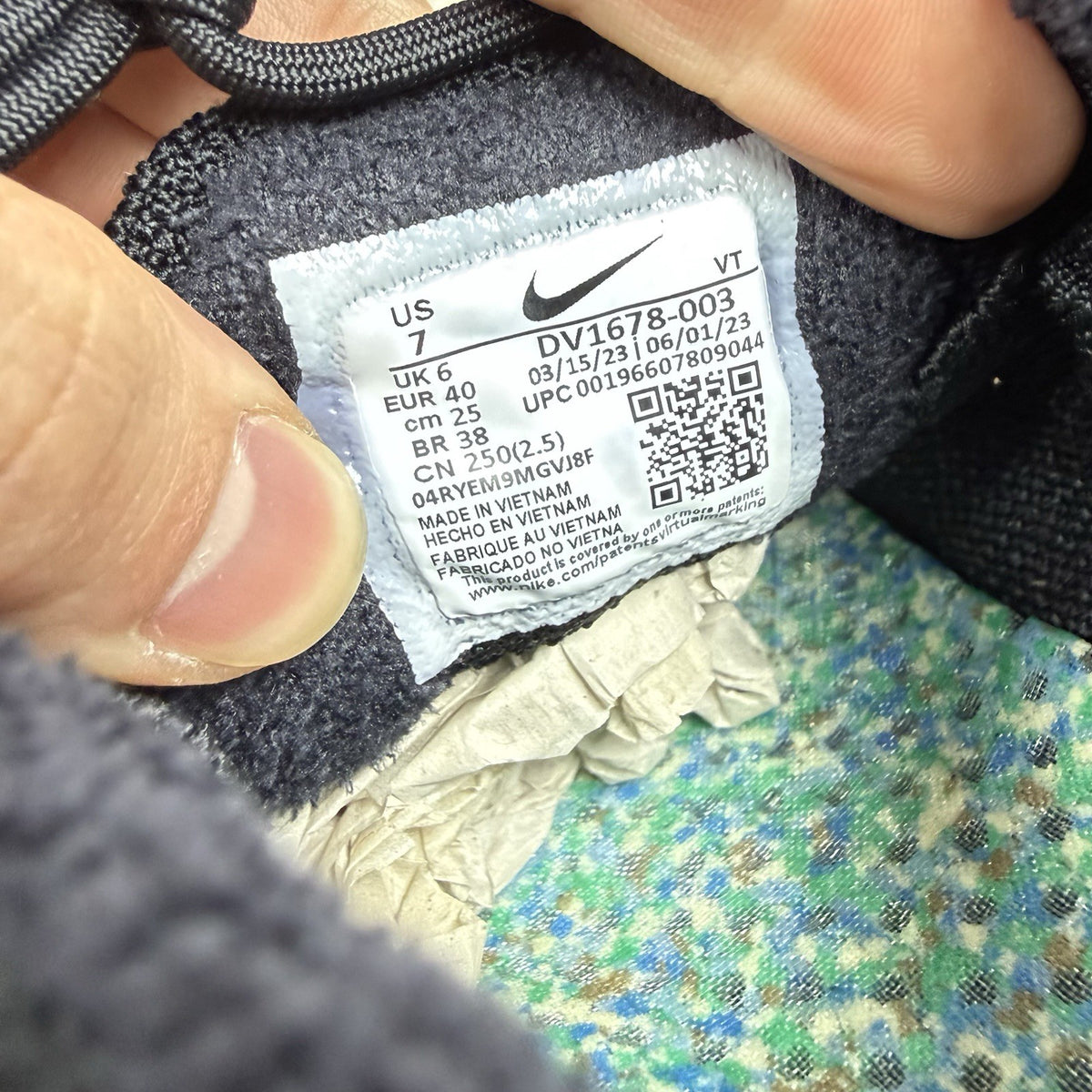 Nike Air VaporMax Flyknit 2023 Flyknit Trainers Black Size UK6 DV1678-00315