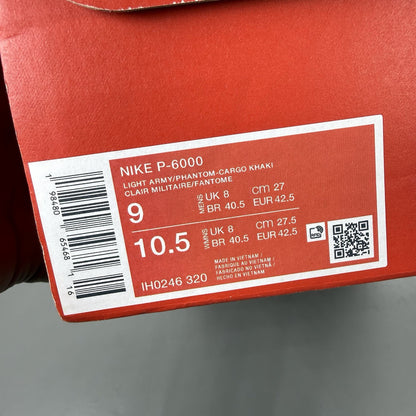 Nike P-6000 Trainers Light Army Cargo Khaki Size UK8 IH0246-3206