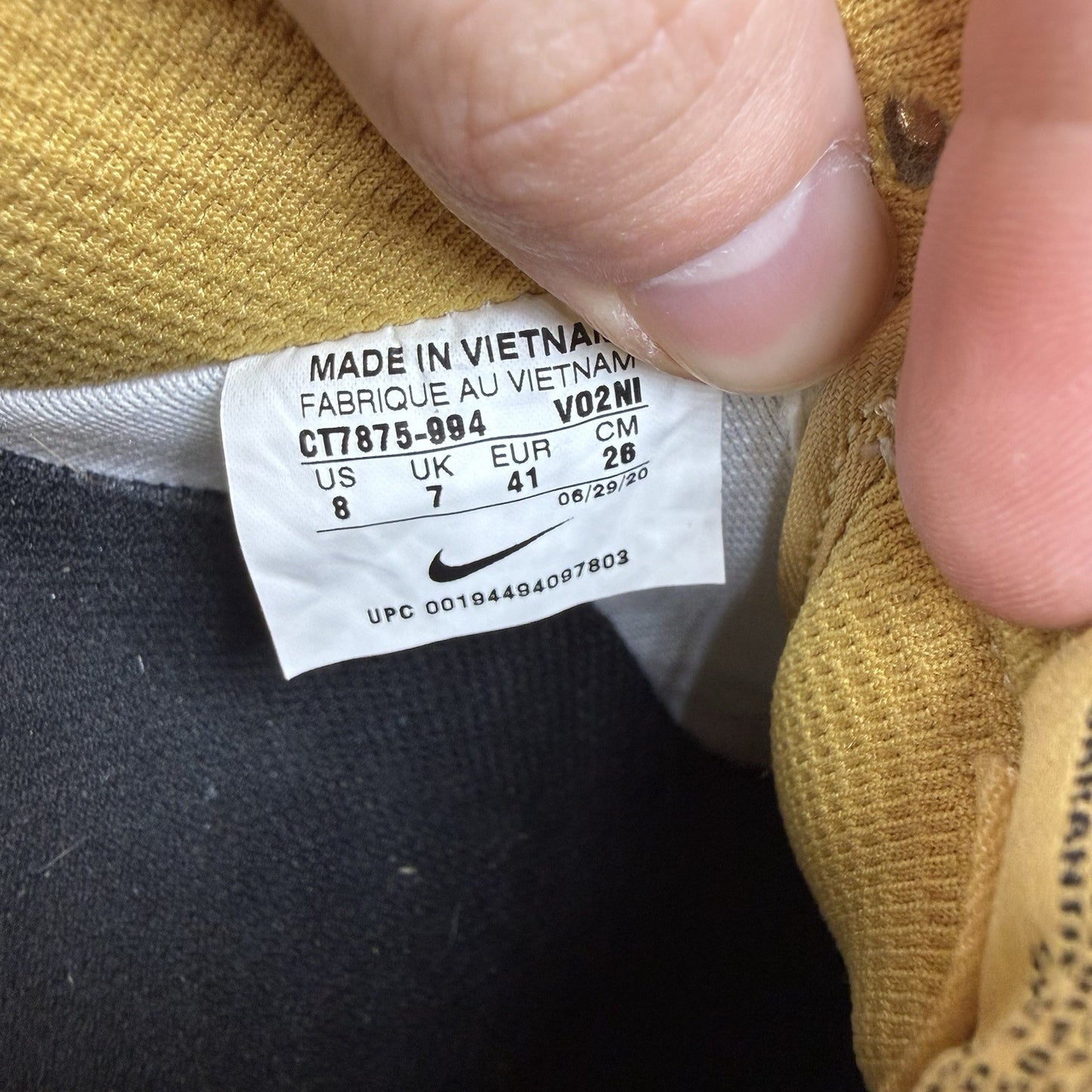 Nike Air Force 1 Trainers Wheat Beige Gum Sole Size UK7 CT7875-9946