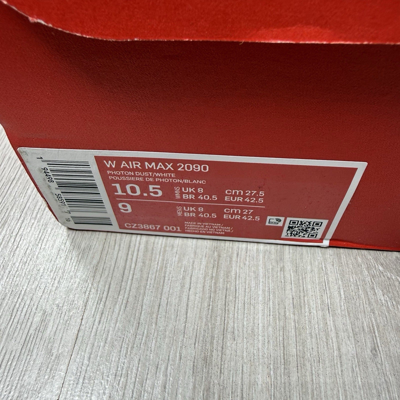 Nike Air Max 2090 Trainers Photon Dust Grey White Size UK8 CZ3867-0014