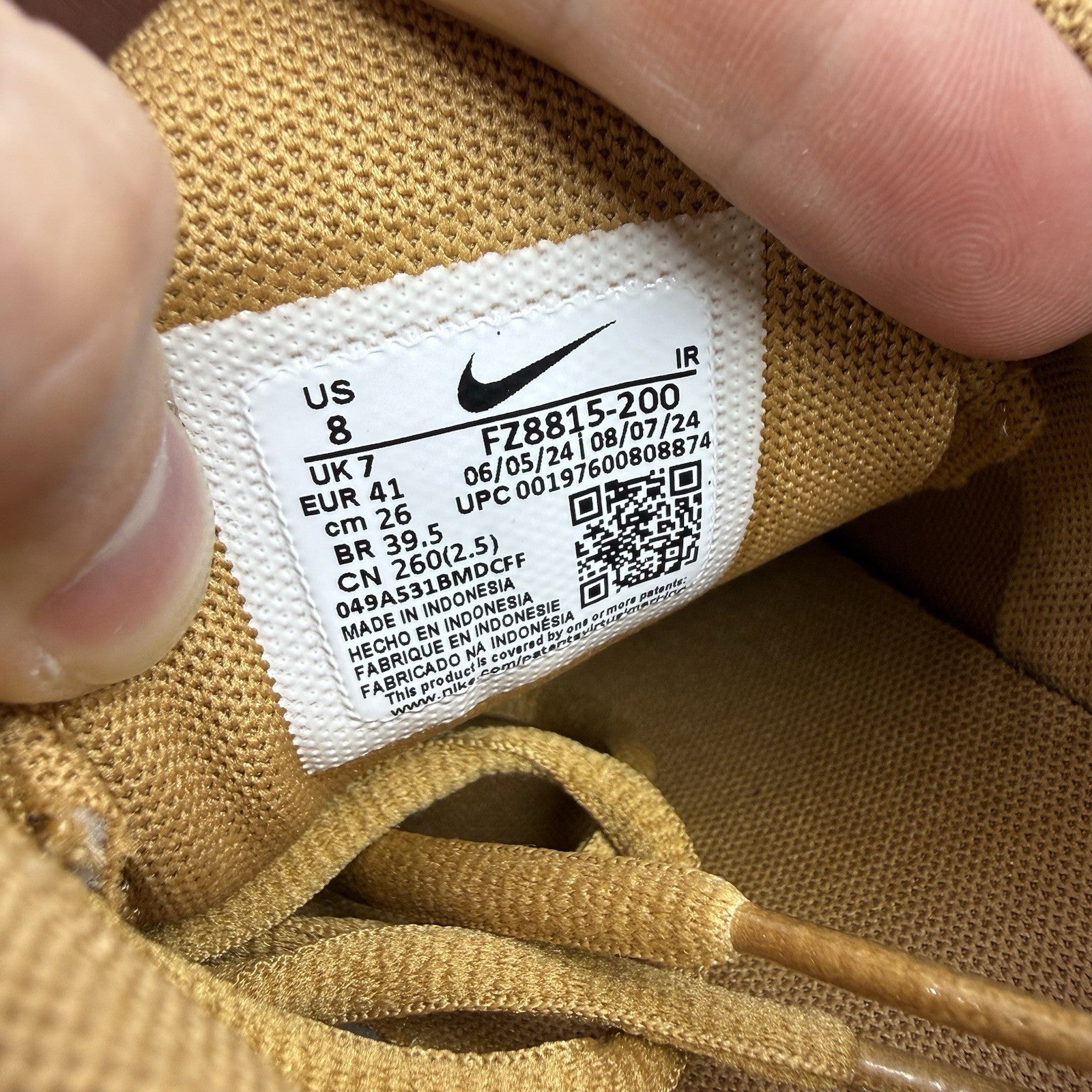 Nike Air Max Plus TN Trainers Flax Sail White Size UK7 FZ8815-2008