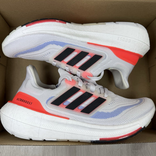 Adidas Ultra Boost Light Trainers White Solar Red Size UK4.5 1/3 HQ63510
