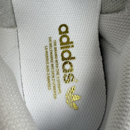 Adidas Superstar Trainers White Gold Metallic Size UK8 AQ668614