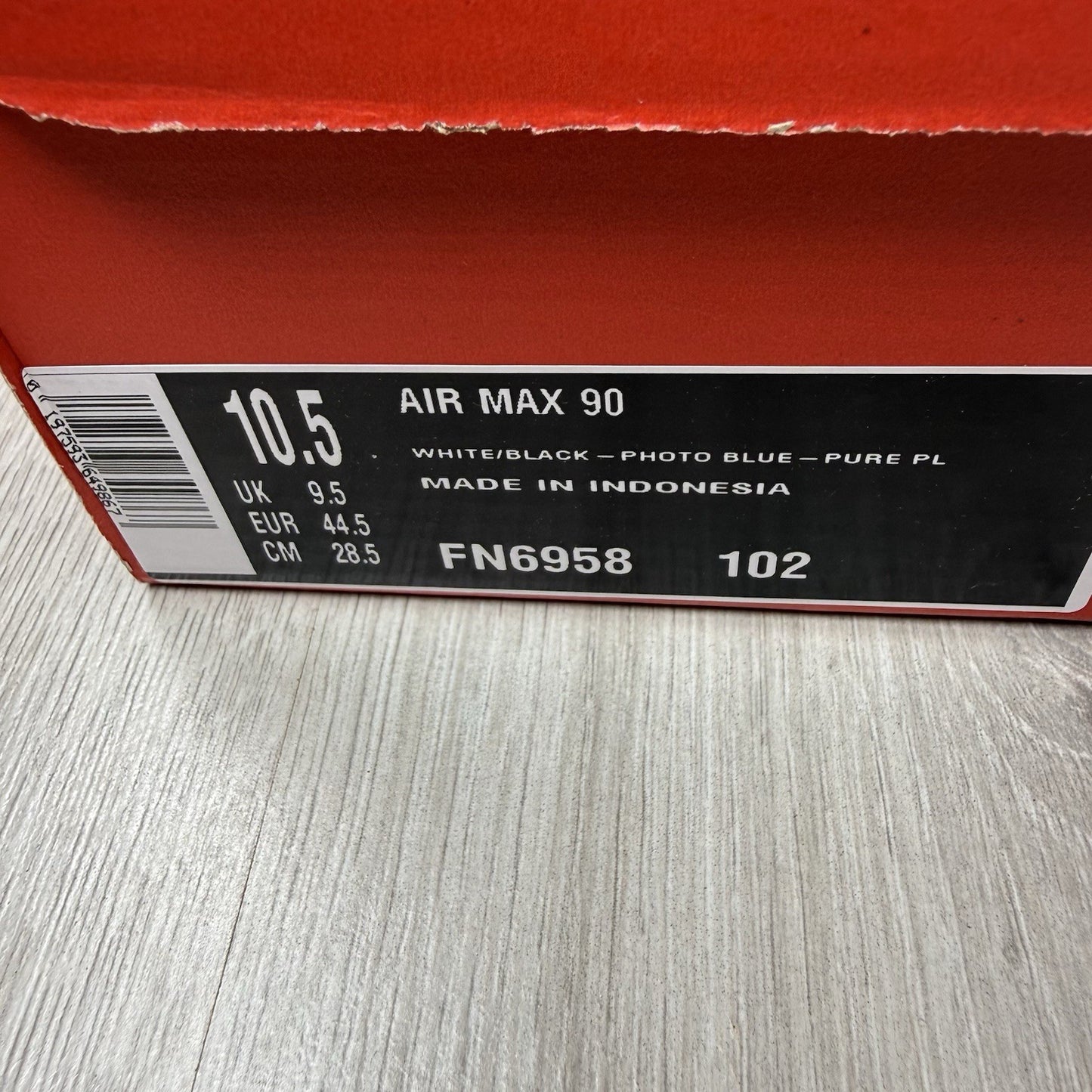 Nike Air Max 90 Trainers Pure Platinum Photo Blue Size UK9.5 FN6958-1024