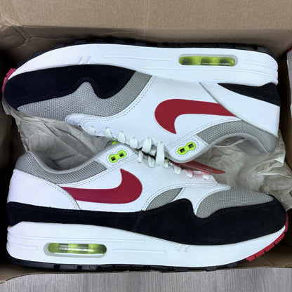 Nike Air Max 1 Trainers Chili Volt White Size UK9.5 HF0105-1009