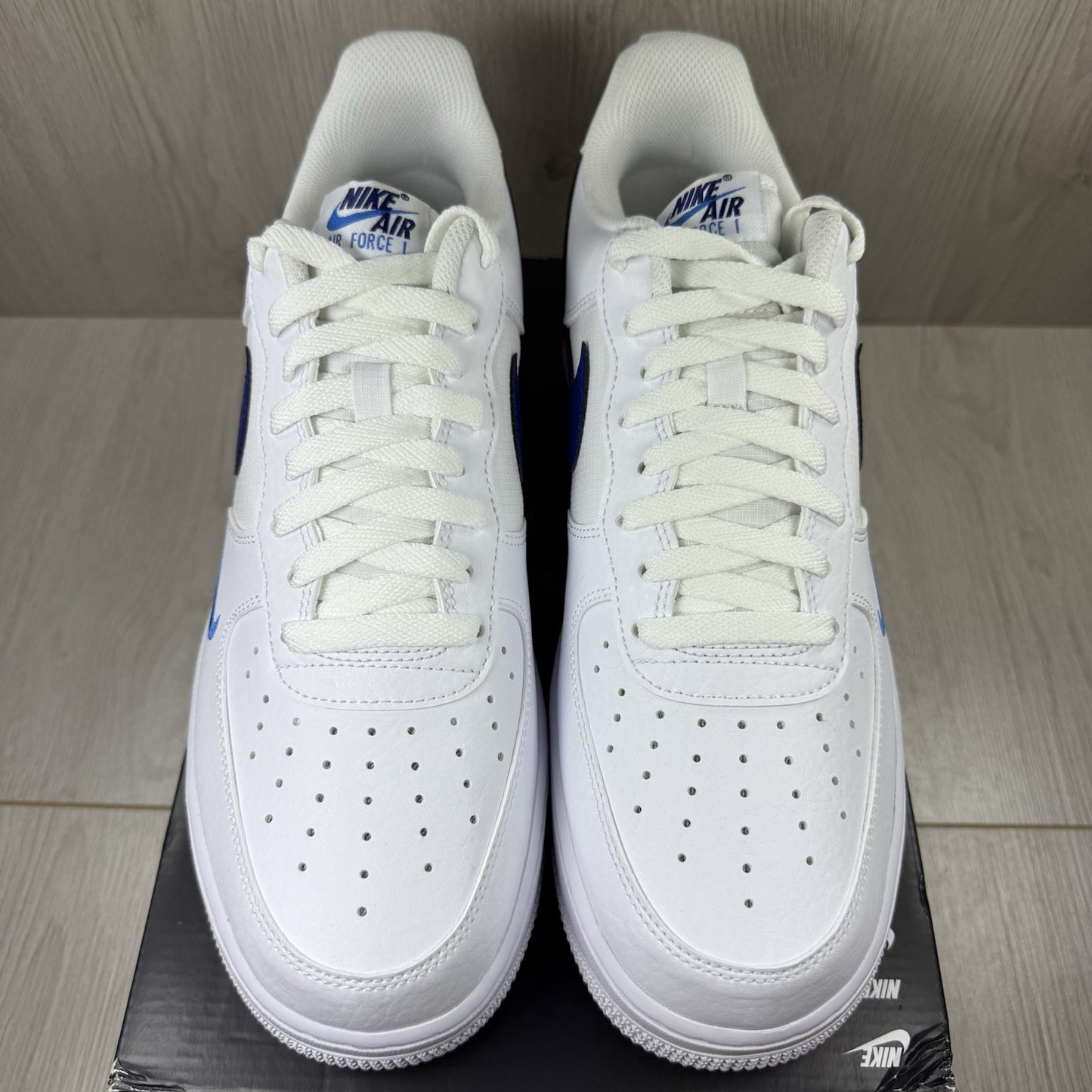 Nike Air Force 1 Low Trainers White Royal Blue UK9.5 HF3836-1002