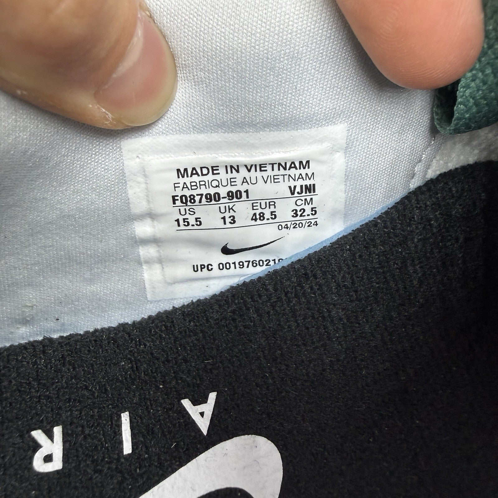 Nike Air Max 1 Trainers Green White Silver Size UK13 FQ8790-90115