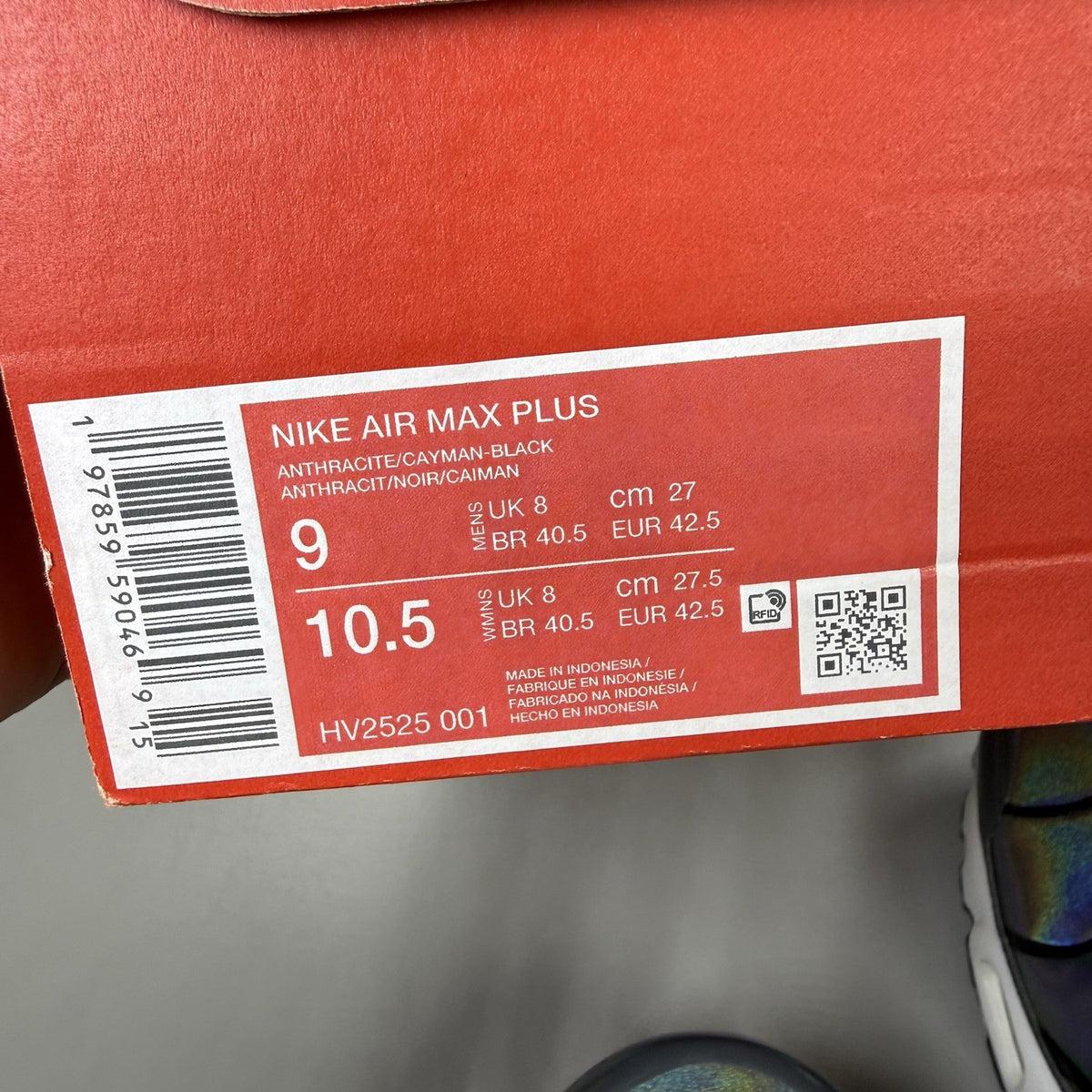 Nike Air Max Plus TN Trainers Iridescent White Size UK8 HV2525-0015