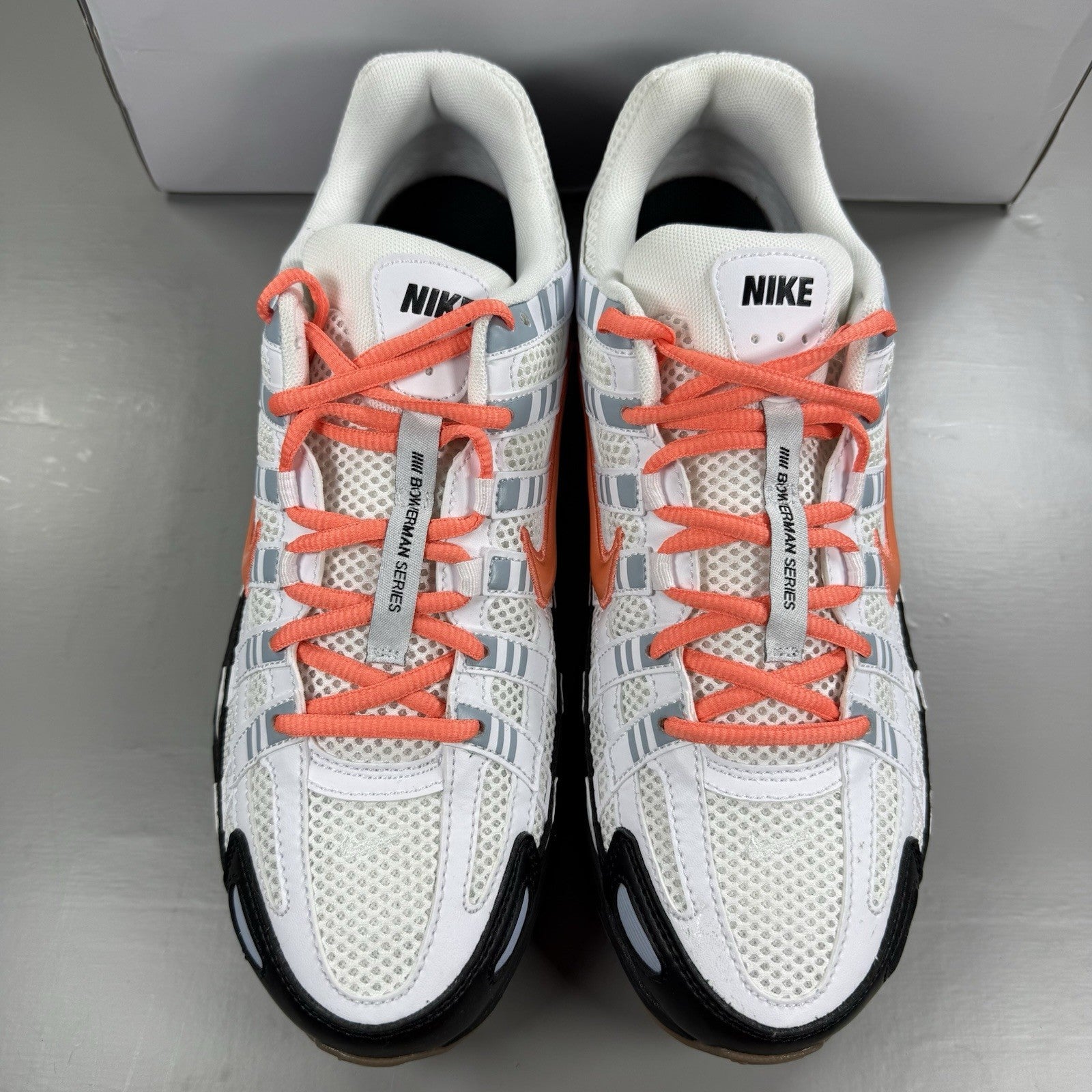 Nike P-6000 ID Trainers White Black Orange Gum Size UK9 IB4455-9001