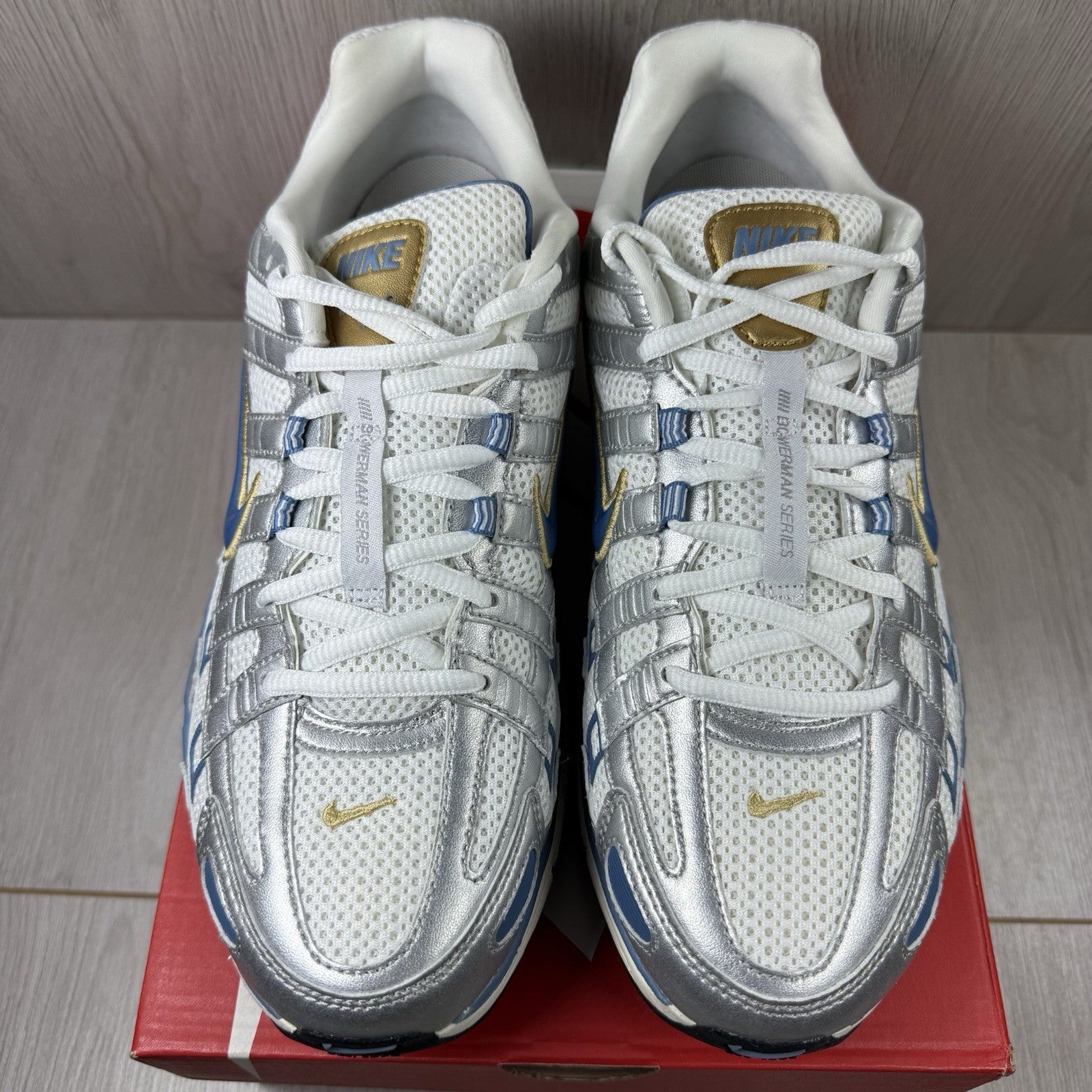 Nike P-6000 Trainers Metallic Silver Aegean Storm Size UK9.5 H7246-1002