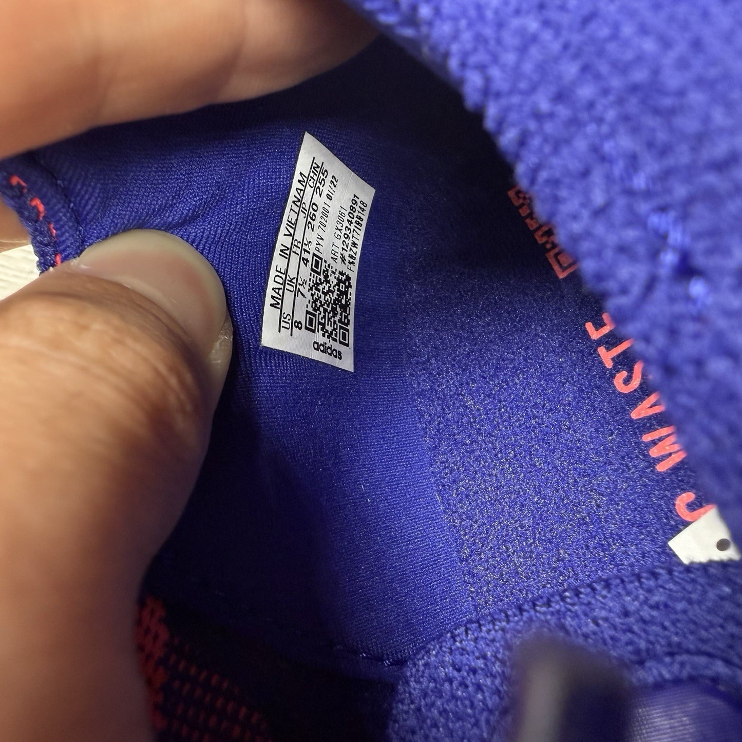 Adidas Ultra Boost 22 Trainers Legacy Indigo Turbo Size UK7.5 GX306117