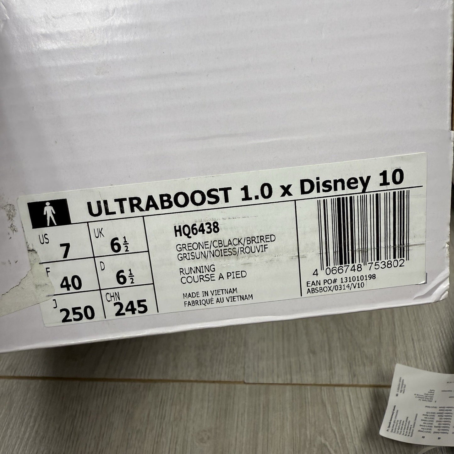 Adidas Ultra Boost 1.0 DNA Trainers Disney Grey Size UK6.5 HQ64388