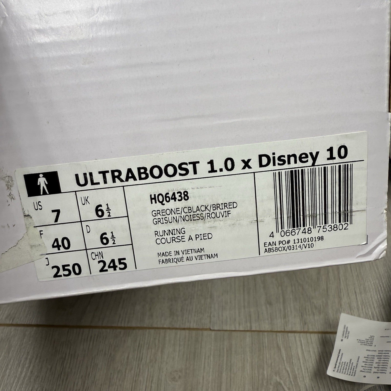 Adidas Ultra Boost 1.0 DNA Trainers Disney Grey Size UK6.5 HQ64388