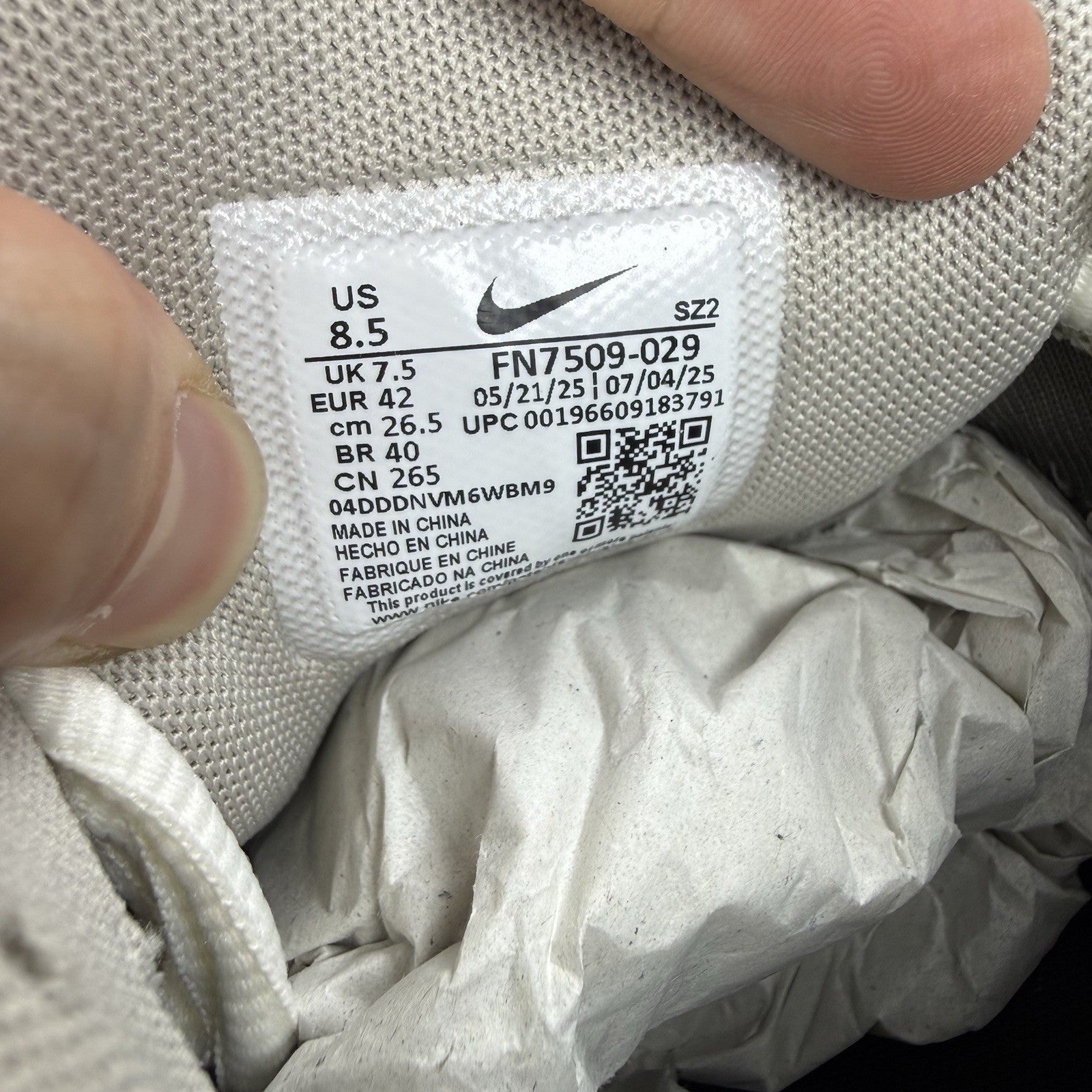 Nike P-6000 Trainers Flat Pewter Grey Size UK7.5 FN7509-0297