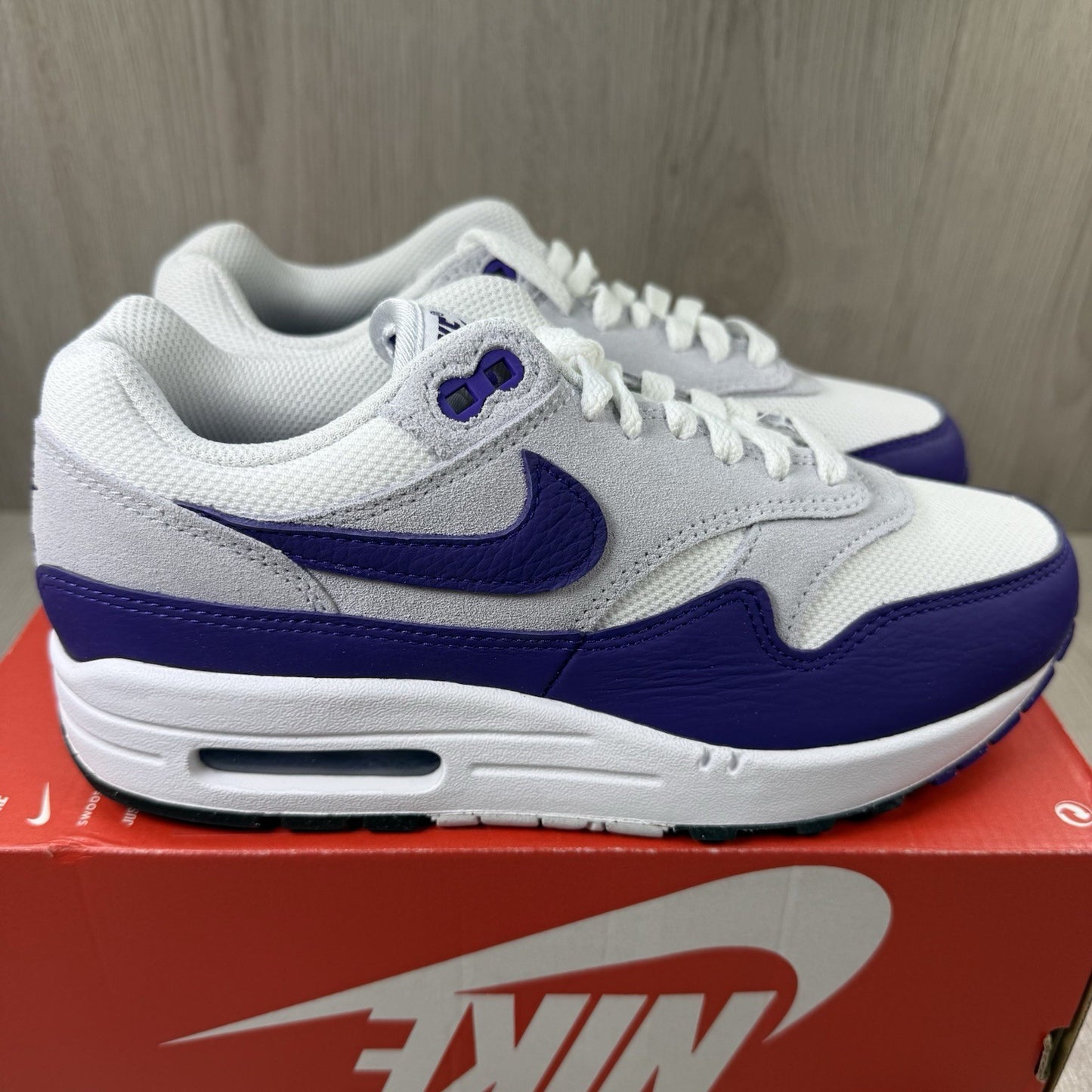 Nike Air Max 1 SC Trainers Field Purple White Size UK5.5 DZ4549-1011