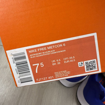 Nike Free Metcon 6 Trainers Astronomy Blue Size UK6.5 FJ7127-3015