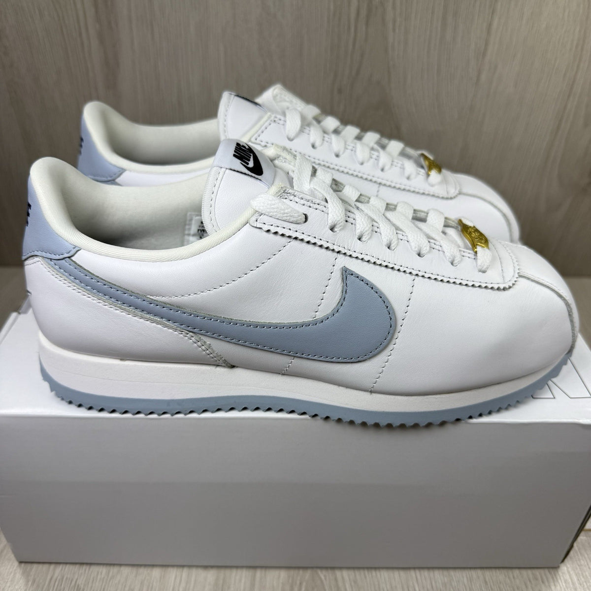 Nike Cortez Trainers White Light Blue Size UK6.5 FV9523-9007