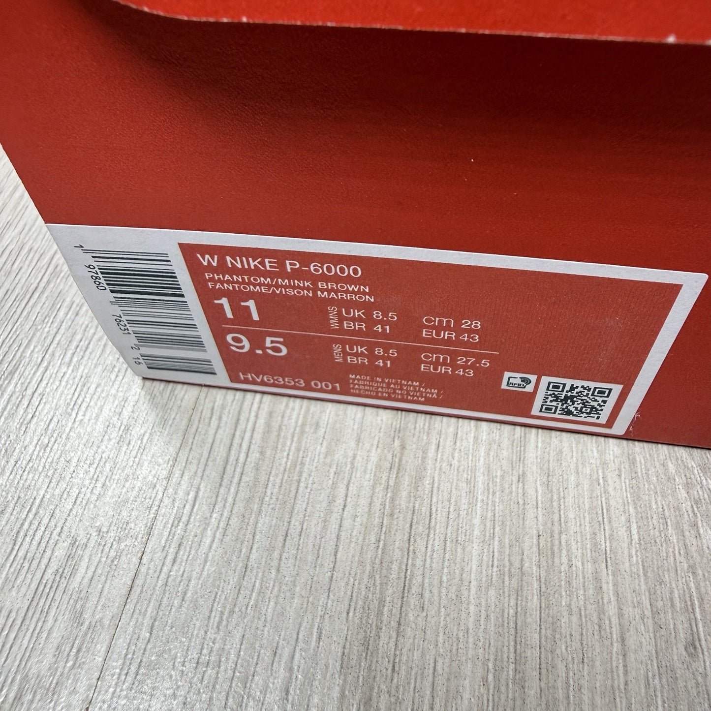 Nike P-6000 Trainers Phantom Mink Brown Size UK8.5 EU43 HV6353-00112