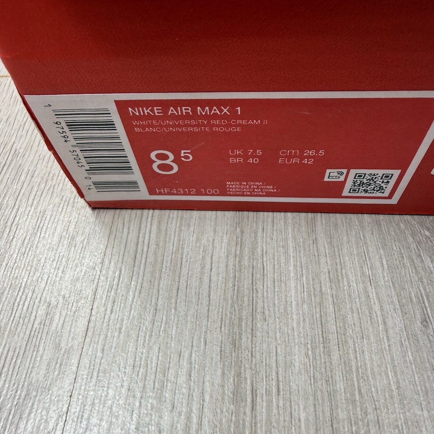 Nike Air Max 1 Since ‘72 Trainers White Beige Size UK7.5 HF4312-10012