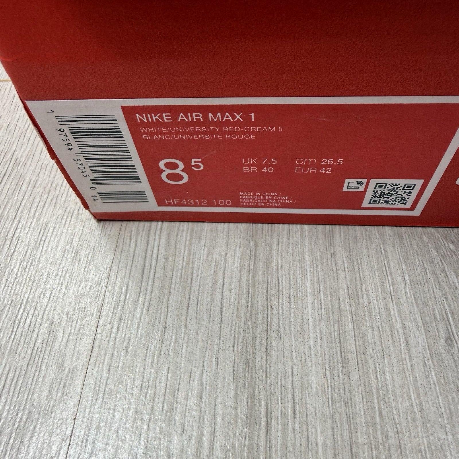 Nike Air Max 1 Since ‘72 Trainers White Beige Size UK7.5 HF4312-10012