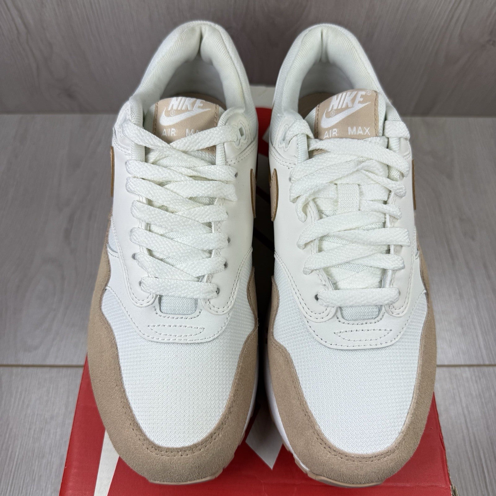 Nike Air Max 1 Trainers Summit White Bio Beige Size UK6 319986-1202