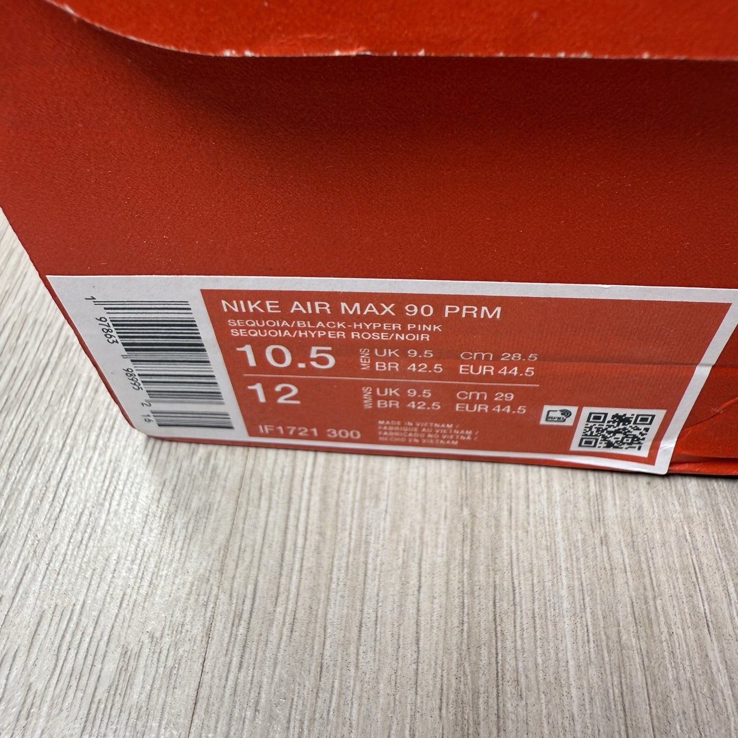 Nike Air Max 90 Trainers Camo Pack Sequoia Hyper Pink UK9.5  IF1721-30012