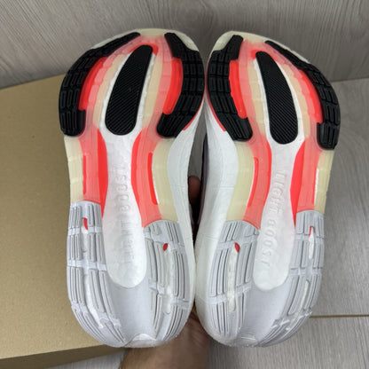 Adidas Ultra Boost Light Trainers White Solar Red Size UK4.5 1/3 HQ635111