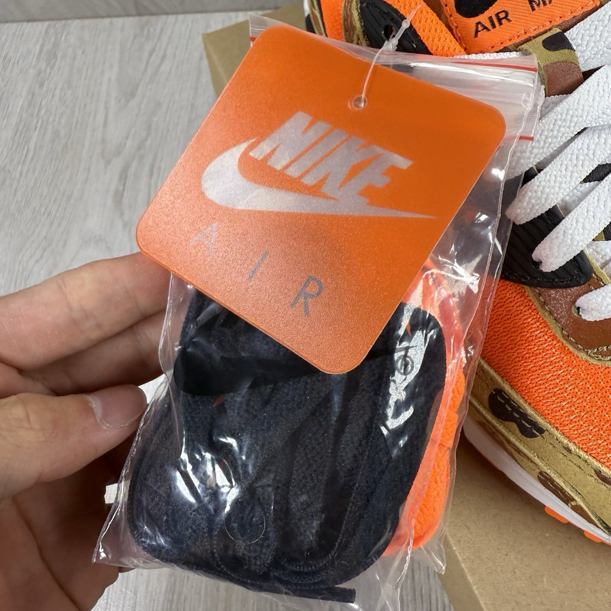 Nike Air Max 90 Trainers Duck Camo Orange Size UK4.5 CW4039-80011