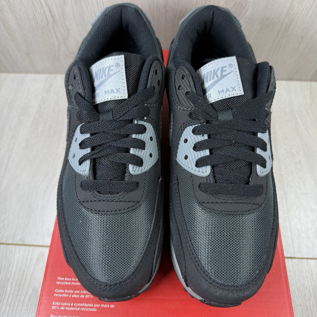 Nike Air Max 90 Trainers Black Anthracite Cool Grey Size UK4.5 HM0625-0012