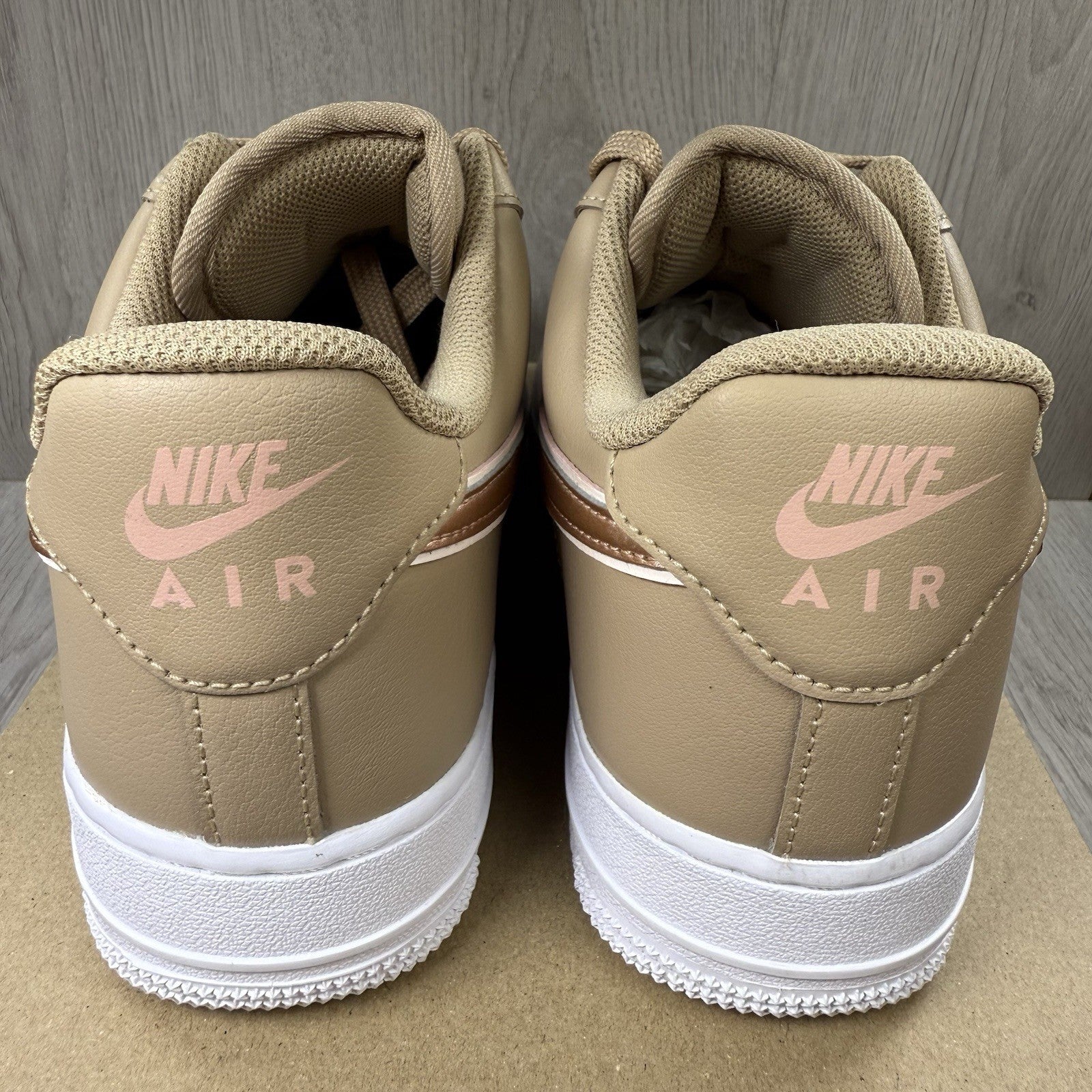 Nike Air Force 1 Trainers Tan Metallic Rose Size UK6.5 DD1523-2003