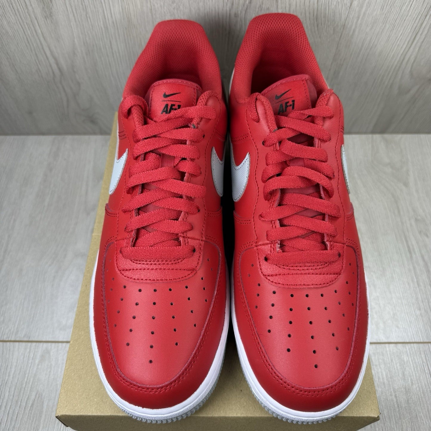 Nike Air Force 1 Low Trainers University Red Grey Size UK10 DD7113-6002