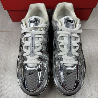 Nike P-6000 Trainers Metallic Silver White Size UK9 CN0149-0018