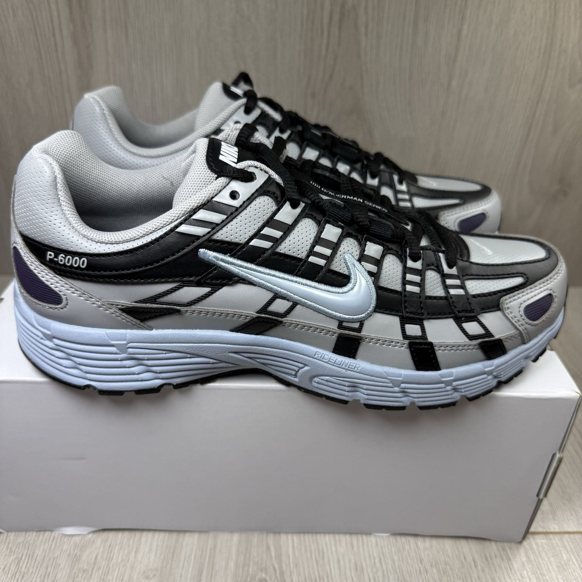 Nike P-6000 Trainers Grey Black Blue Size UK6.5 IB4455-9009