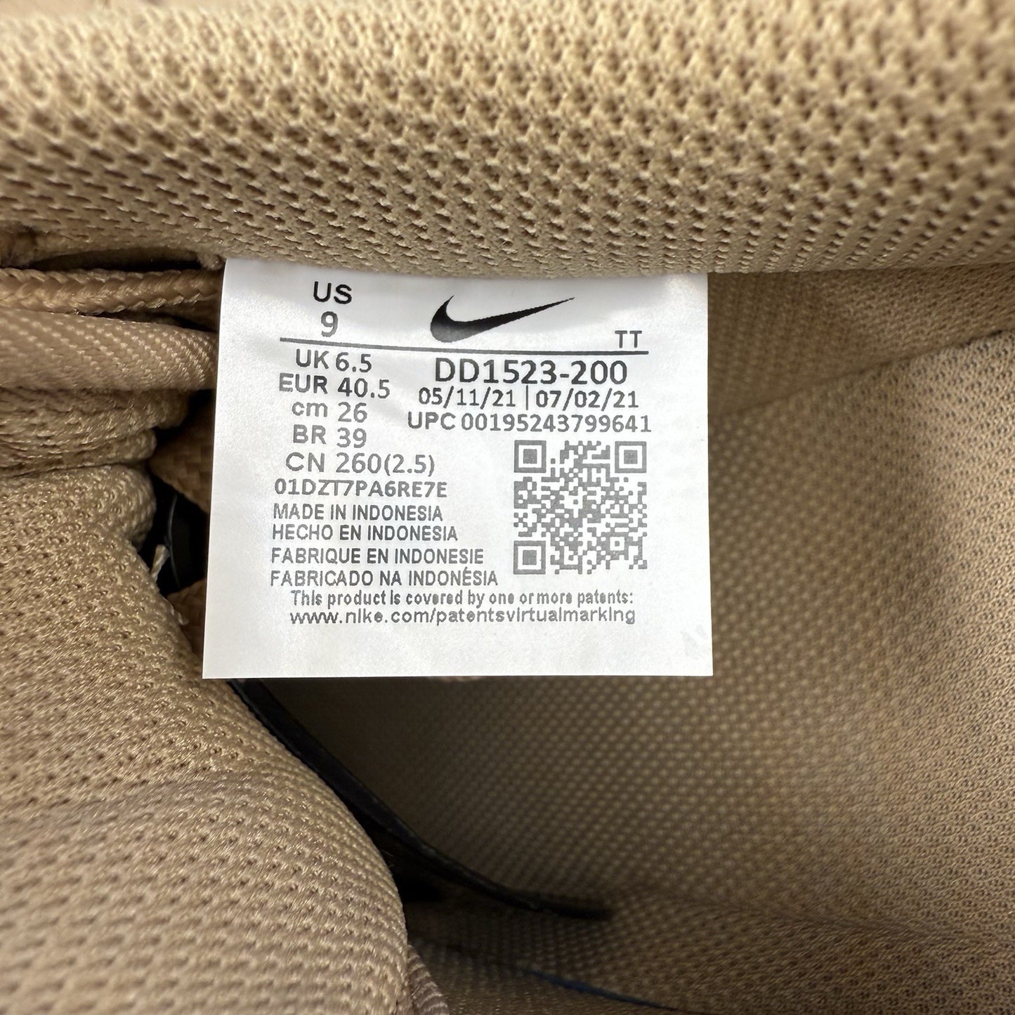 Nike Air Force 1 Trainers Tan Metallic Rose Size UK6.5 DD1523-20013