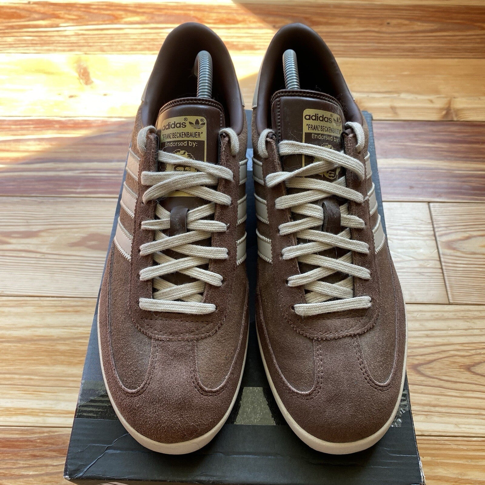 Adidas Originals Beckenbauer Trainers Brown White UK8.5 EU42 2/3 G96460 NEW2