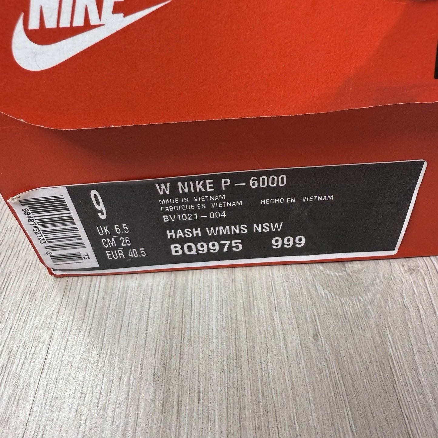 Nike P-6000 Trainers Black Anthracite White Size UK6.5 BV1021-0044