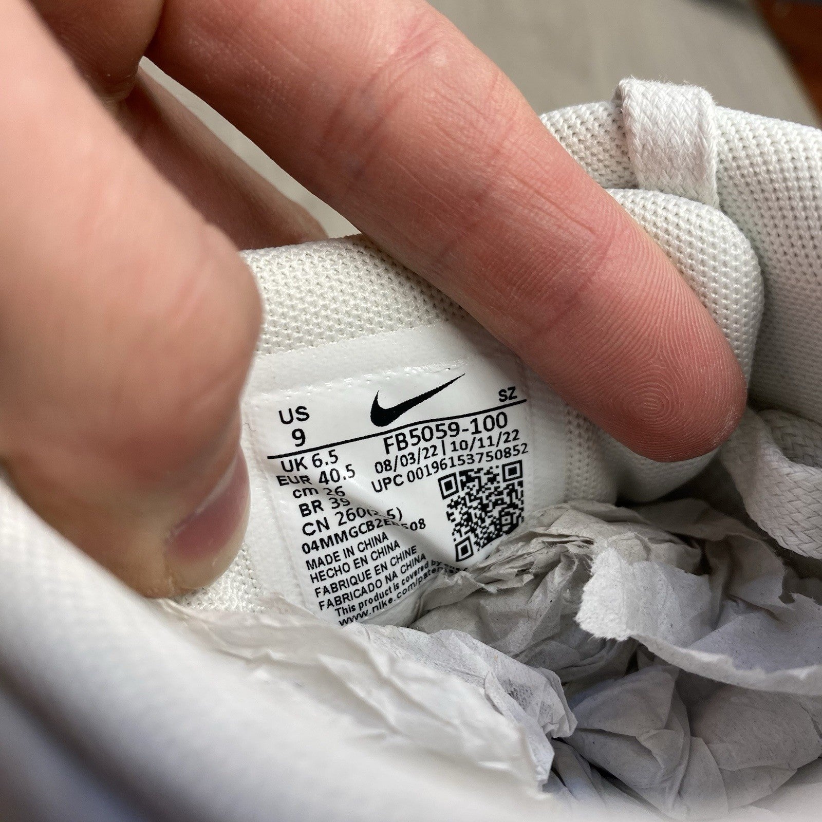 Nike Air Max 1 Safari Trainers Summit White Phantom Size UK6.5 FB5059-1007