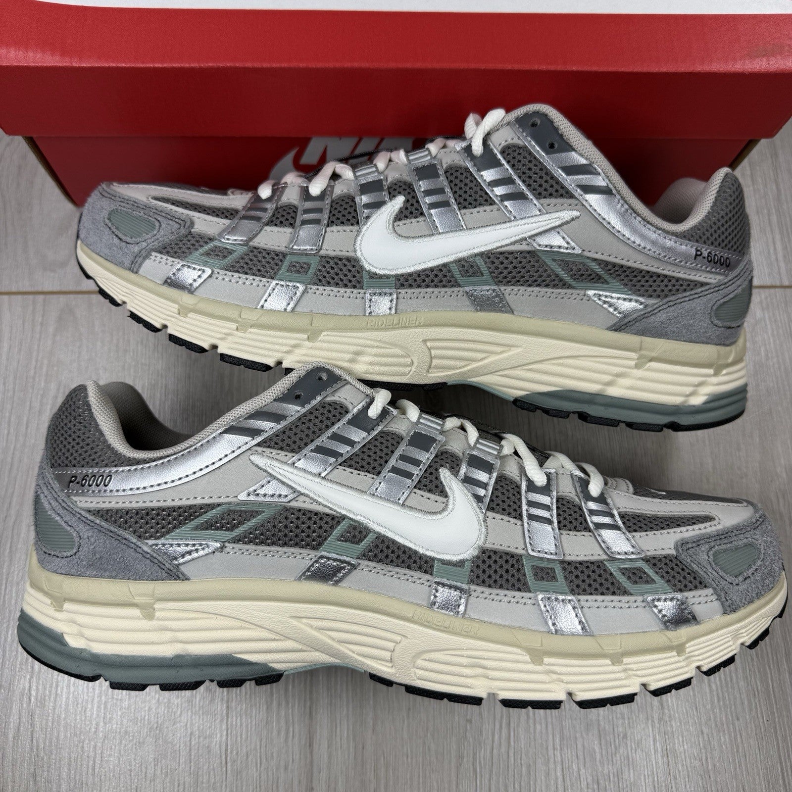 Nike P-6000 Trainers Flat Pewter Light Iron Ore Size UK8.5 FN7509-0290