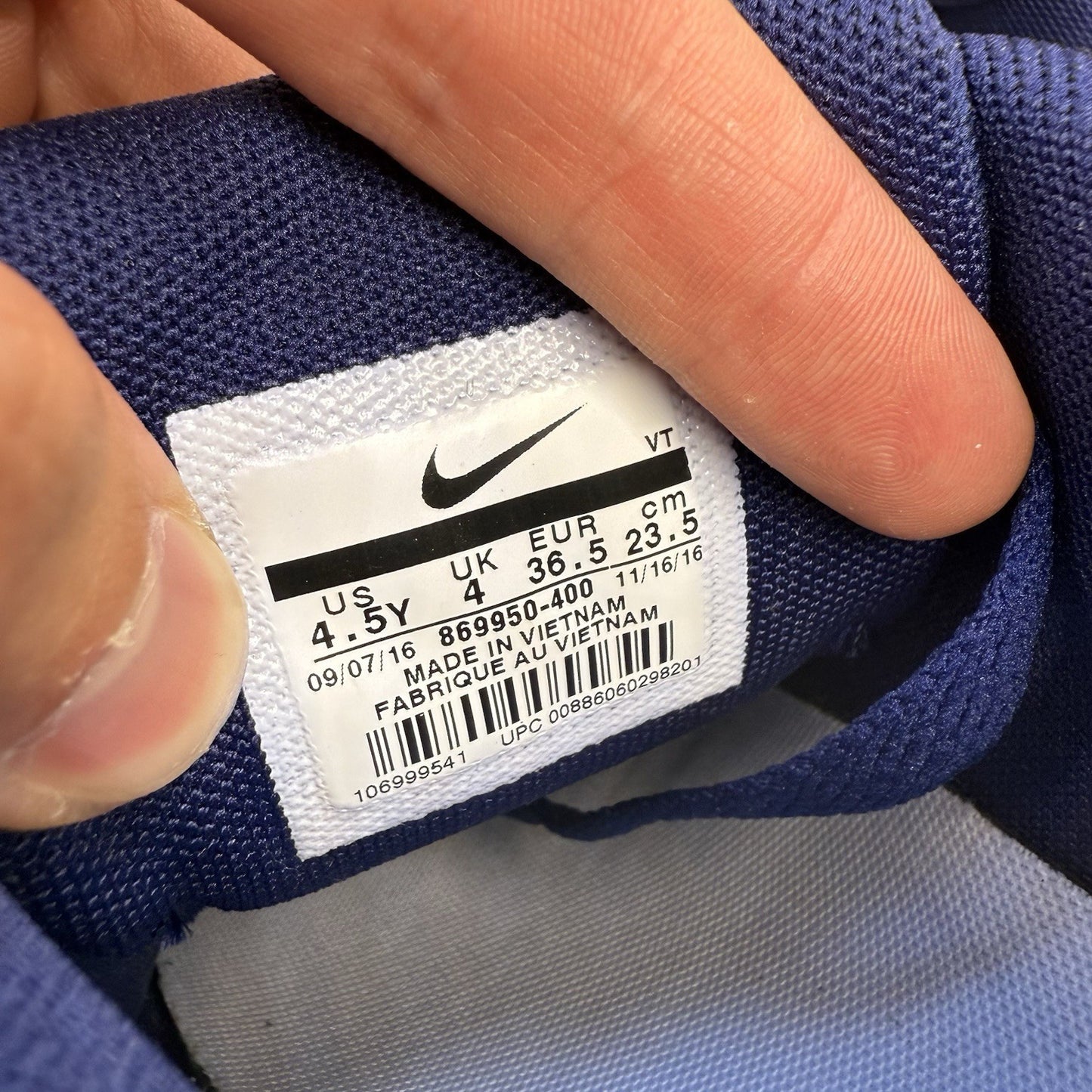 Nike Air Max 90 Ultra 2.0 Trainers Blue White Size UK4 869950-4005