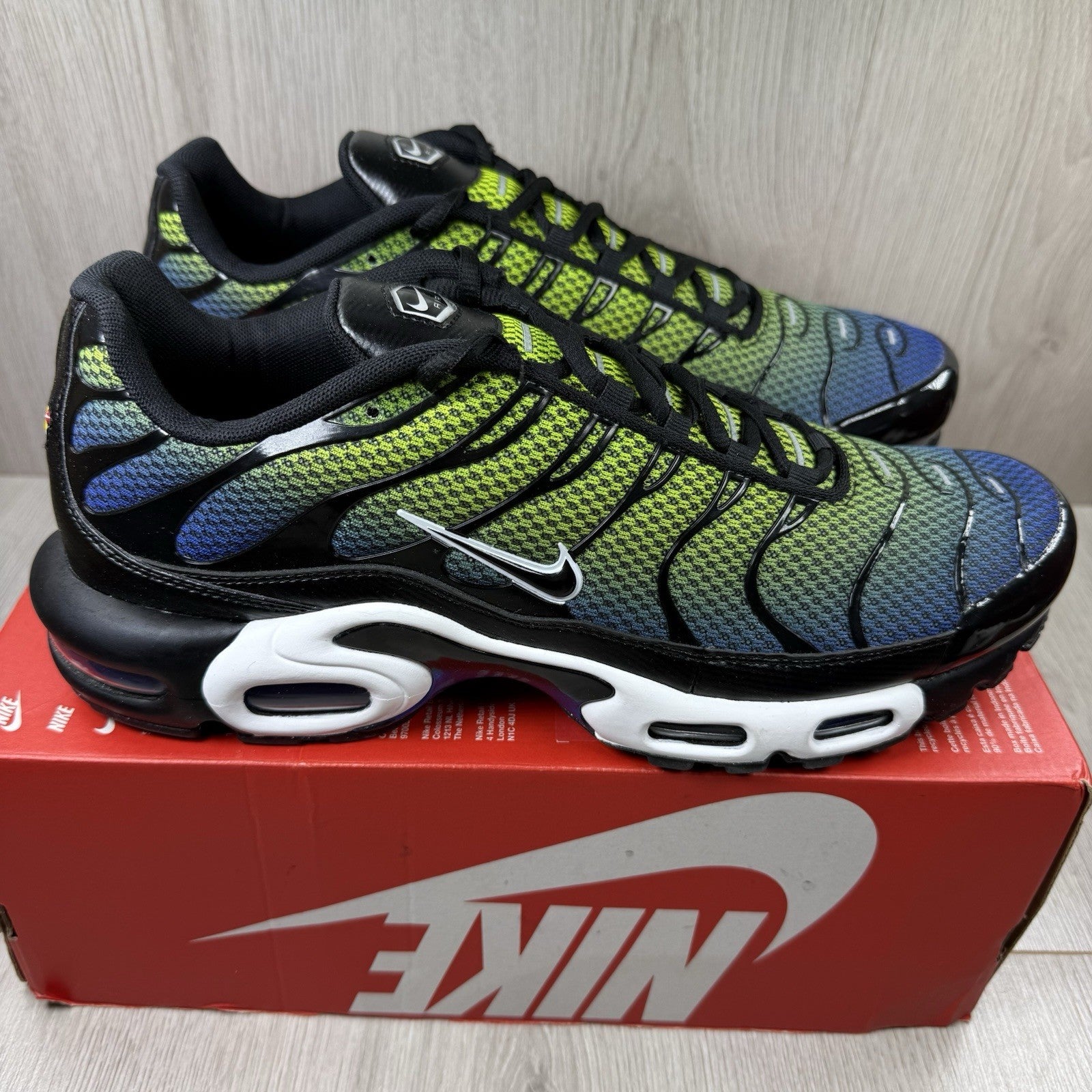 Nike Air Max Plus TN Trainers Racer Blue Volt Size UK10.5 FZ4628-0019