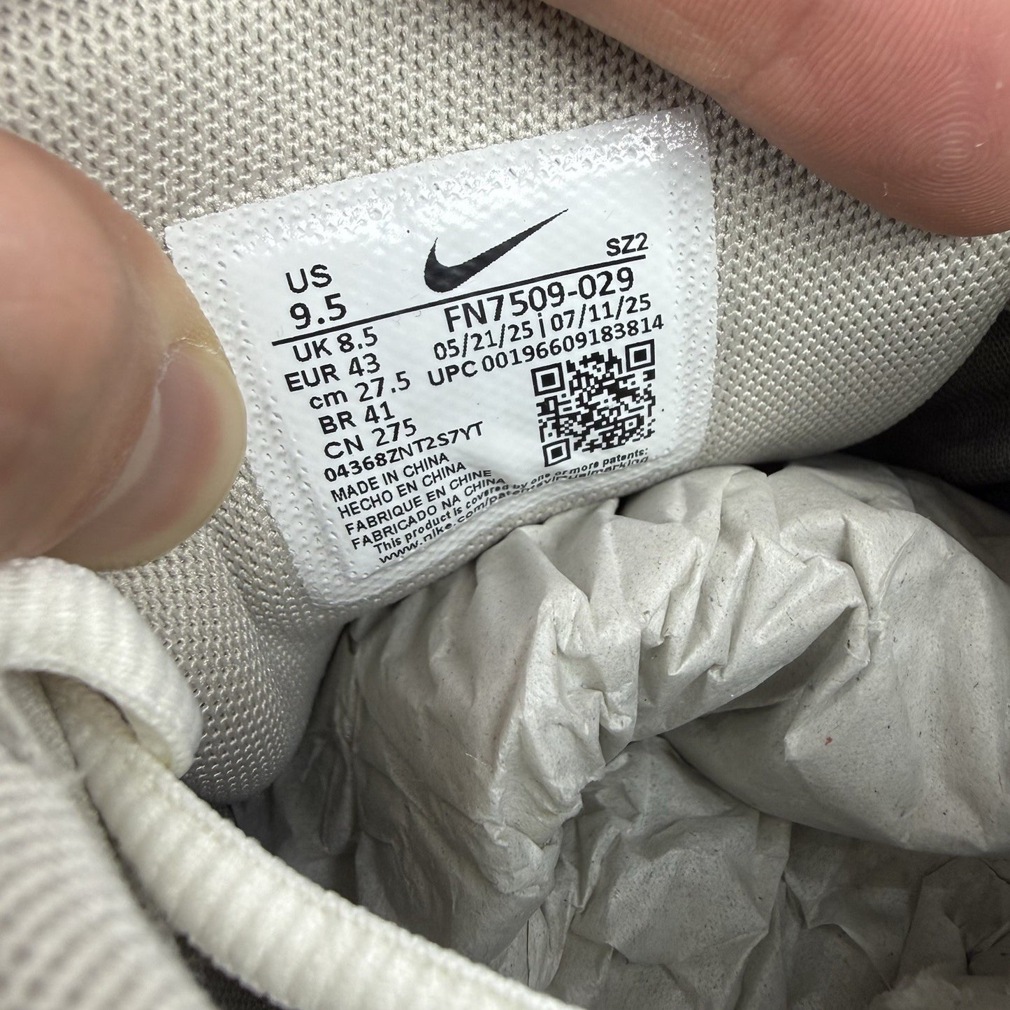 Nike P-6000 Trainers Flat Pewter Light Iron Ore Size UK8.5 FN7509-0295