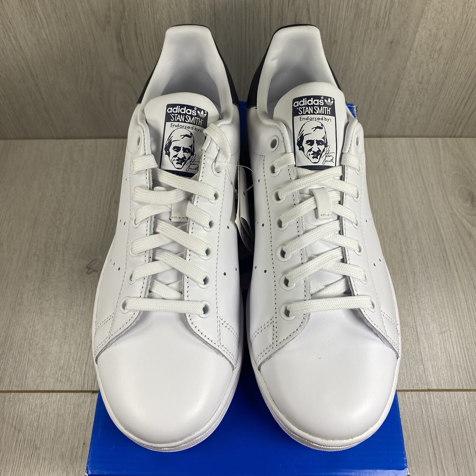 Adidas Stan Smith Trainers Core White New Navy Size UK8.5 M203252