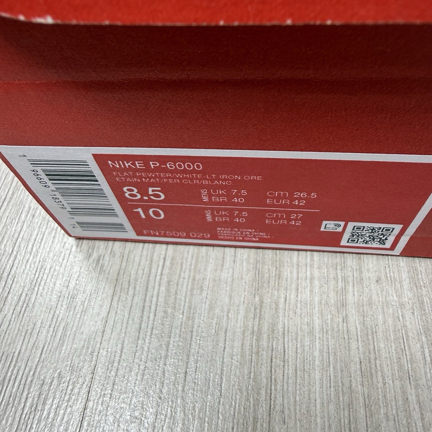 Nike P-6000 Trainers Flat Pewter Grey Size UK7.5 FN7509-0294