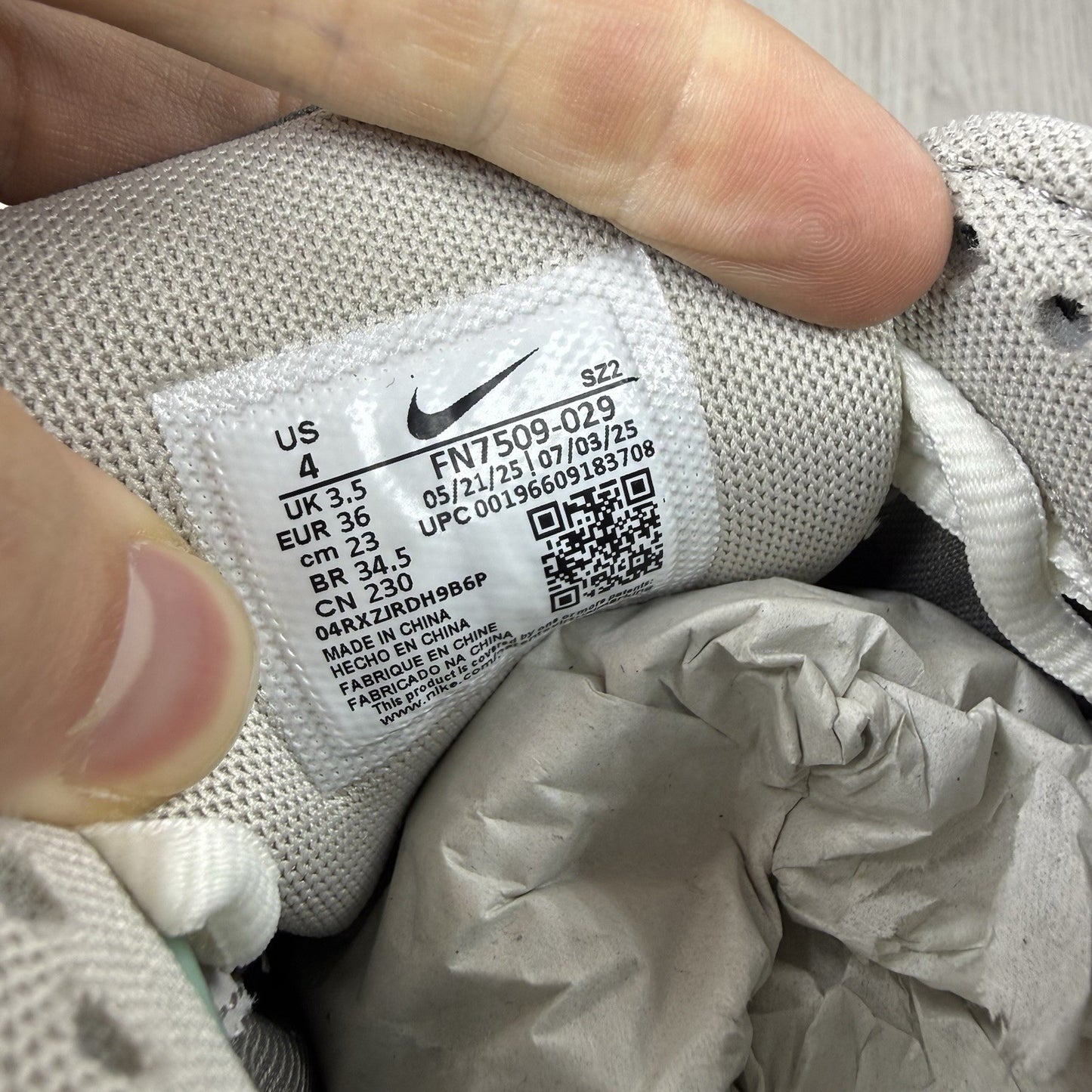 Nike P-6000 Trainers Flat Pewter Grey Size UK3.5 FN7509-02915