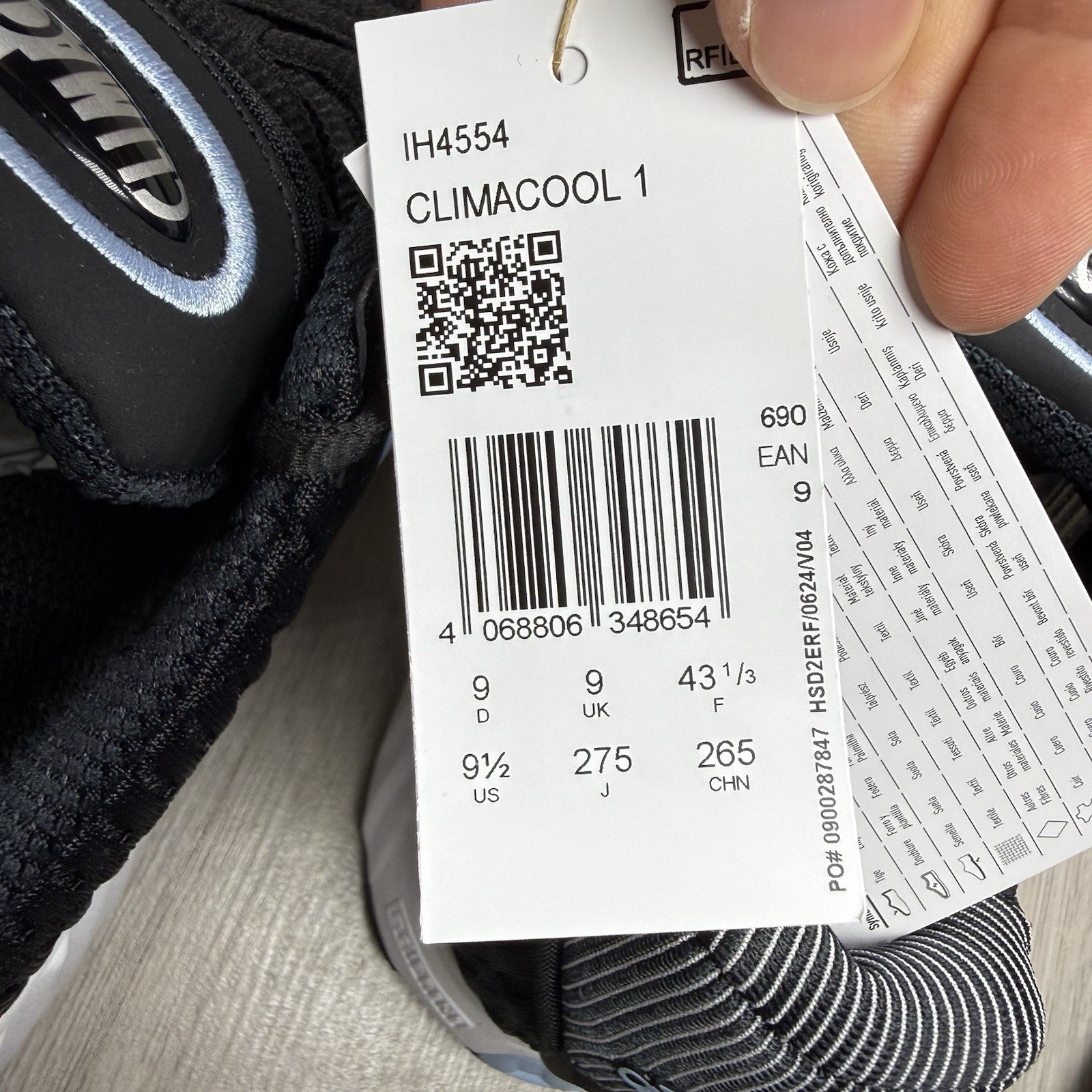 Adidas Climacool 1 Trainers Black Clear Sky White Size UK9 IH45547