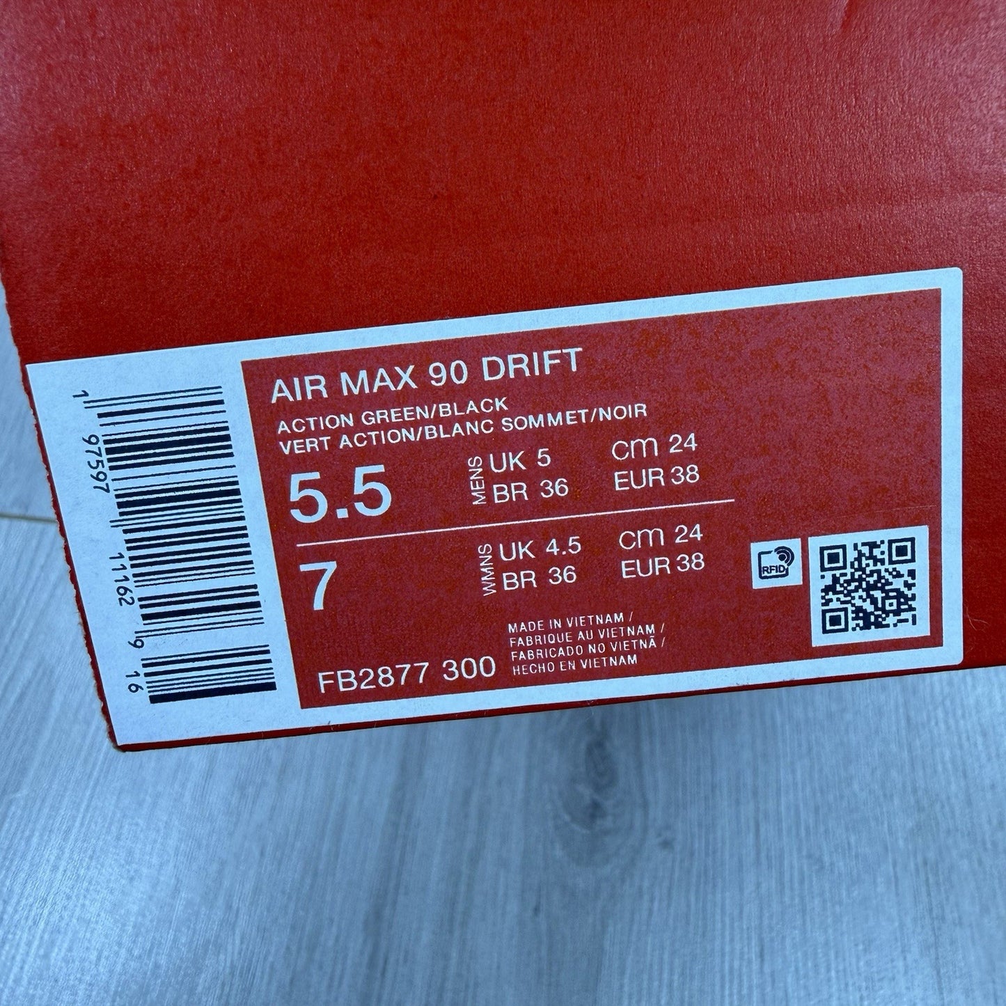 Nike Air Max 90 Drift Trainers Action Green Size UK5 FB2877 30014
