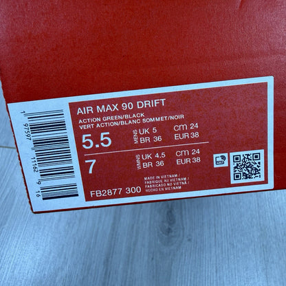 Nike Air Max 90 Drift Trainers Action Green Size UK5 FB2877 30014